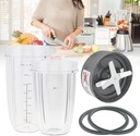 Blender Cups and Blade Replacement Parts, 32oz & 24oz Juicer Cups and Extractor Blade Come with 2 Rubber Gaskets, Fit for NutriBullet High-Speed Blender/Mixer System 600W/900W Series Easy to Use