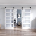Double 34x84 Inch Glass Sliding Barn Door Slab and 6ft Hardware Kit Included