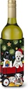Caroline's Treasures AMB1445LITERK Christmas Westie, Newfoundland, Dalmatian Wine Bottle Hugger Bottle Cooler Sleeve Hugger Machine Washable Collapsible Insulator Beverage Insulated Holder