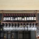 Ceiling Wine Rack, Height Adjustable, Iron Hanging Wine Bottle Holder, Decoration Ceiling Stemware Goblet Shelf for Bar, Restaurants, Kitchen Or Wine Cellar Storage (Size : 120cm)