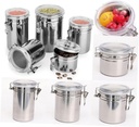 Cabilock Stainless Steel Sealed Cans for Snacks Kitchen Storage Container Lids Sealed Beans Storage Tank Food Bottle for Home Travel