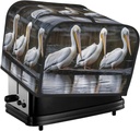 4 Slice Toaster Cover with Two Pockets for Storing knife Super Soft Appliance Cover Three Pelicans Dust Cover for Kitchen Small Oven Cover Kitchen Bread Machine Protector Cover