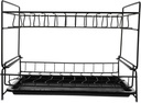 Double-deck Dish Rack Multifunctional Draining Bowl Stainless Steel Plate Storage Shelf