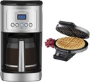 Cuisinart Coffee Maker, 14-Cup Glass Carafe, Fully Automatic for Brew Strength Control & 1-4 Cup Set & WMR-CAP2 Round Classic Waffle Maker, Brushed Stainless,Silver