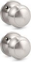 Gobrico Half Dummy Door Knobs One-Side Door Handle Satin Nickel Finished 2Pack