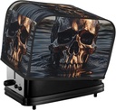 Metal Skull 2 Slice Toaster Covers Bread Machine Cover Quilted Dustproof Fingerprint Protectors Small Washable Appliance Cover Bread Maker Dust Protection Universal Size
