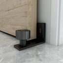 CCJH Sliding Barn Door Floor Guide Adjustable Wall Mounted Bottom Double Rollers Guide Black 1pcs