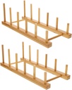 2pcs Kitchen Plate Drainer Rack Household Dish Organizer with Drainage Design Multi-Functional Plate Storage Racks for Bowls and Tableware Khaki Small Step Style for Home and
