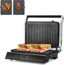 Panini Grill Press Sandwich Maker, 3 In 1 Sandwich Maker with Removable Plates & Led Display, 1200w Panini Press Machine for Toaster, Bread, BBQ, Vegetable