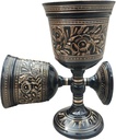 Brass Wine Chalice Goblet - Handmade 7Oz Roman Chalice Black Wine Goblet - Renaissance Medieval Royal Wine Goblet of King Arthur for Communion, Christmas Wine Glass, Confirmation, Wedding Pack of 1