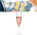 YAMSLAM 6 Oz Plastic Champagne Flutes Glasses Hard Disposable Flute Ideal Clear Wine Cups Cocktail for Daily Party Wedding Toasting(Set of 1)