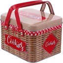 OSKOE Tinplate Candy Cookie Box with Handle Creative Cookie Jar Biscuit Container Gifts Tinplate Box for Dry Storage Tea Cookies Candy (Color : Red)