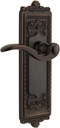 Grandeur WINBEL_PRV_234 Windsor Solid Brass Rose Right Handed Privacy Door Lever Set with Bellagio Lever and 2-3/4" Backset - Timeless Bronze