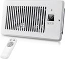 Window Register Booster Vent Fan For 4" x 10" Register Hole, Vent Booster Fan with LCD display & Thermostat,11-Speeds Household Ventilation Fans with Remote,Air Vents Fans Booster for Room,Pure White