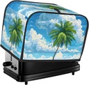 Summer Beach Palm Tree Toaster Cover 2 Slice Washable Bread Maker Cover Decorative Kitchen Small Appliance Covers Dust Protection Stain Resistant Bread Machine Protector with Top Handle