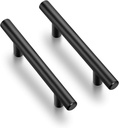 Ravinte 4 Pack 5'' Cabinet Pulls Matte Black Stainless Steel Kitchen Drawer Pulls Cabinet Handles 5”Length, 3” Hole Center
