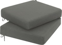 Favoyard Outdoor Chair Cushion 19 x 19 x 3 Inch Rainproof & 3-Year Fade Resistant Patio Furniture Cushions with Removable Cover and Adjustable Ties for Garden Sofa Couch Pads Set of 2, Dark Gray