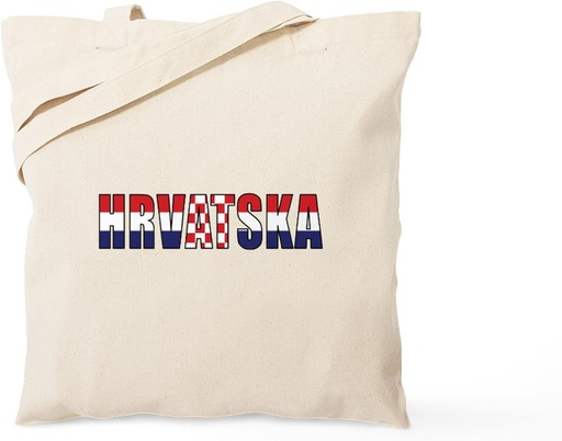 [BRSWY2QYCMOWKA32] CafePress Croatia Tote Bag Reusable Natural Beige Canvas Shopping Bag