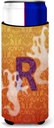 Halloween Ghosts Monogram Initial Letter R Ultra Beverage Insulators for slim cans