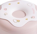 Donut Bowl Box, Bento Bowl Donut Shape Heatable with Lid Fork Spoon Plastic Lunch Container for Office School (Pink)