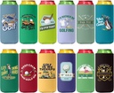 Golf Beer Slim Can Sleeves, 12 Pack Golf Party Favors Skinny Beer Cozy Bulk Reusable Neoprene Drinking Can Coolers Holder Funny Gifts for Golfers