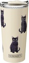 SERENGETI Black Cat 20 Oz. Stainless Steel, Vacuum Insulated Tumbler with Spill Proof Lid - 3D Print - Insulated Travel mug for Hot or Cold Drinks (Black Cat Tumbler)