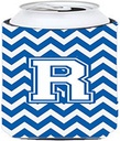 Caroline's Treasures CJ1045-RTBC Letter R Chevron Blue and White Tall Boy Hugger Can Cooler Sleeve Hugger Machine Washable Drink Sleeve Hugger Collapsible Insulator Beverage Insulated Holder