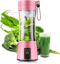 Portable Blender for Smoothies and Shakes - Cordless Personal Blender with 380Ml BPA Free Travel Cup, 6 Stainless Steel Blades for Powerful Blending, Suit for Sports/Travel/Home