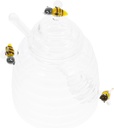Alipis 1 Set Honey Jar Honey Dish with Dipper and Lid Bee Charms Decoration Clear Large Glass Jar Honey Pot Dispenser Beehive Honey Container for Honey Syrup Jam Jelly