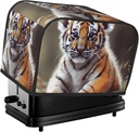 Cute Tiger 2 Slice Toaster Covers Dustproof Splash-Proof Bread Machine Cover Fingerprint Protectors Small Washable Kitchen Appliance Cover Universal Size