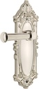 Grandeur GVCGEO_PSG_234 Grande Victorian Solid Brass Rose Right Handed Passage Door Lever Set with Georgetown Lever and 2-3/4" Backset - Polished Nickel