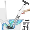 Toilet Plunger High Pressure Air Drain Blaster Gun Drain Clog Remover Tools Air Plunger Heavy Duty Drain Powerful Plungers for Toilet Unclog Toilet, Floor Drain, Bathroom（White）