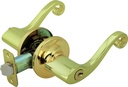 Legend 809144 Designer Scroll Style Lever Handle Entry Front Door Knob Leverset Lockset, US3 Polished Brass Finish