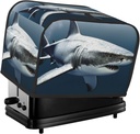 3d Shark Fish 2 Slice Toaster Covers Dustproof Splash-Proof Bread Machine Cover Fingerprint Protectors Small Washable Kitchen Appliance Cover Universal Size