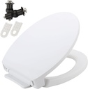 SS113 /SS114 Elongated Soft Slow Close Toilet Seat Compatible with TOTO SS114/SS115/SS154/SS204/SS22 Toilet Seat,Toilet Lid Slow Close Quiet No Slam, Heavy Duty Elongated Toilet, White