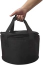 Insulated Cooler Pie Carrier Round Thermal Casserole Carrier,Polyester Fabric Cooler Lunch Bag for Hot or Cold Food transport,Large Size (Black, Diameter 11 inches)