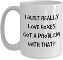 funny Fox coffee mug gifts for women, animal lover teacup for men, for fox sake, fox travel mug, cut fox drinkware