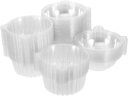 100pcs Clear Plastic Cupcake Holder Box Disposable Bakery Dessert Container Stable Base for Cakes Muffins and Treats for Parties and Events