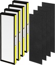 FLT4825 HEPA Filter B Replacement for Germ Guardian Air Purifier Filter Replacement for AC4825 AC4300 AC4800 AC4850 AC4900 Filter Replace, 4 Pack HEPA Filter B + 4 Carbon Pre-Filters