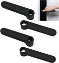 Door Handle Covers, 4Pcs Matte Black Door Knob Covers with Hole Silicone Door Handle Glove Covers Anti-Static Safety Door Knob Protector for Flat Square Door Levers