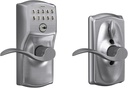 SCHLAGE FE595 CAM 626 ACC Camelot Keypad Entry with Flex-Lock and Accent Levers, Brushed Chrome