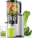Cold Press Juicer, 5.8" Wide Feed Chute Juice Extractor Machine with 400W, High Juice Yield, Slow Masticating Juicer for Whole Vegetables & Fruits, Premium Grey