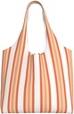 Colorful Stripes Canvas Tote Bags for Women Reusable Grocery Shopping Bag Handbag for Shopper Work Gifts