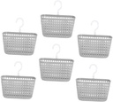 6pcs Rotating Hanging Storage Baskets for Bathroom and Kitchen Organizer Lightweight Gray Wall Baskets with Hooks for Vertical Space Saving for Cosmetics and Snacks