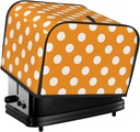Oven Cover Kitchen Bread Machine Protector,4 Slice Toaster Cover For Home,Fingerprint Coaster Cover,Kitchen Small Appliance,Orange And White Polka Dot