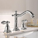 Widespread Bathroom Faucet Three Hole Brass Basin Faucet Hot Water and Cold Water Bathroom Bathtub Faucet-Gold(Antique)