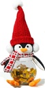 Christmas Penguin Candy Jar Buddy, Penguin Cookie Jar with Removable Hat & Scarf, Cute Candy Jars for Christmas Storage, Xmas Gift Winter Home Decor (Red)