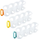 Unomor 3pcs Kitchen Can Holder Multi-use Beverage Organizer for Refrigerator Space-Saving Drink Rack Yellow Green and Orange Cans and Bottles