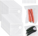 50PCS Reusable Sous Vide Bags(20 Large+20 Small+10 Seal Clips) Vacuum Sealer Bags for Food with Air Valve, BPA Free Vacuum Zipper Bags Vacuum Food Storage Bags for Cooking/Freezer/Microwave/Meal Prep
