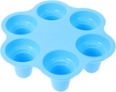 Cabilock Silicone Ice Cream Cone Mold, 6-Cavity Cone Cup Cake Maker for DIY Baking, Easy Release Reusable Homemade Popsicle Mold, Blue